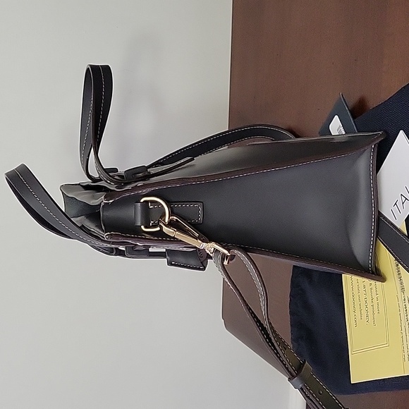 Dooney & Bourke, Madalene, Alto Italian Leather Crossbody, Dark Grey - Picture 6 of 16